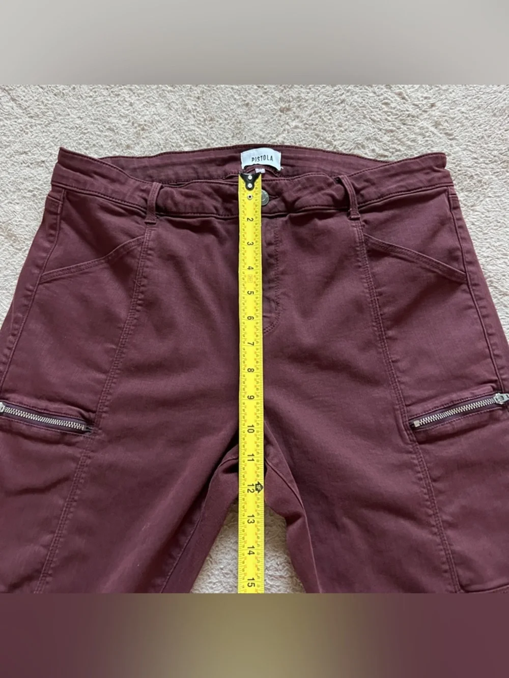 Pistola Hannah Cargo High Rise Skinny Jeans Preppy Biker‎ Moto Utility Size 32 - Picture 6 of 7